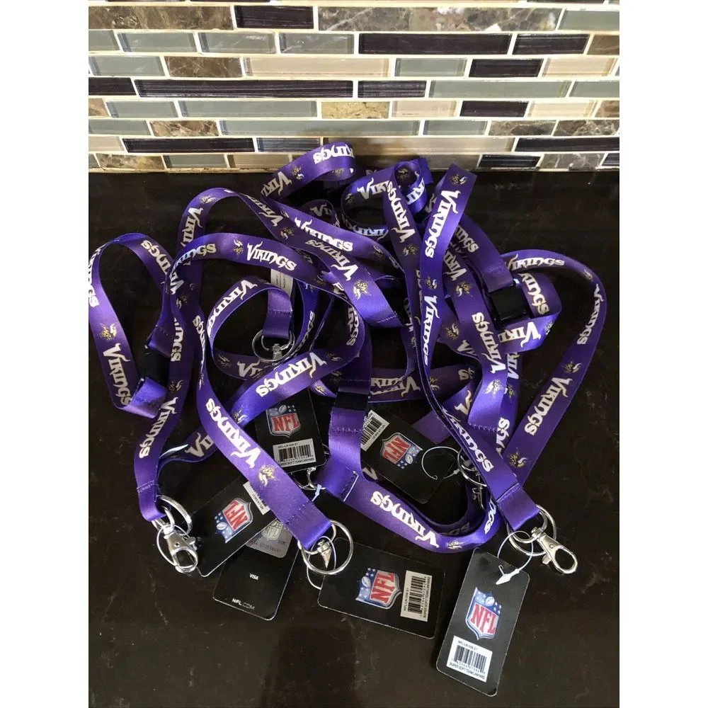 6 Aminco Officially Licensed NFL Team Super Soft‎ Lanyard Minnesota VIKINGS Lot